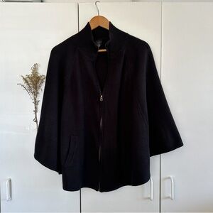 Black Saks Fifth Avenue Black Zip-Up Cape One Size
